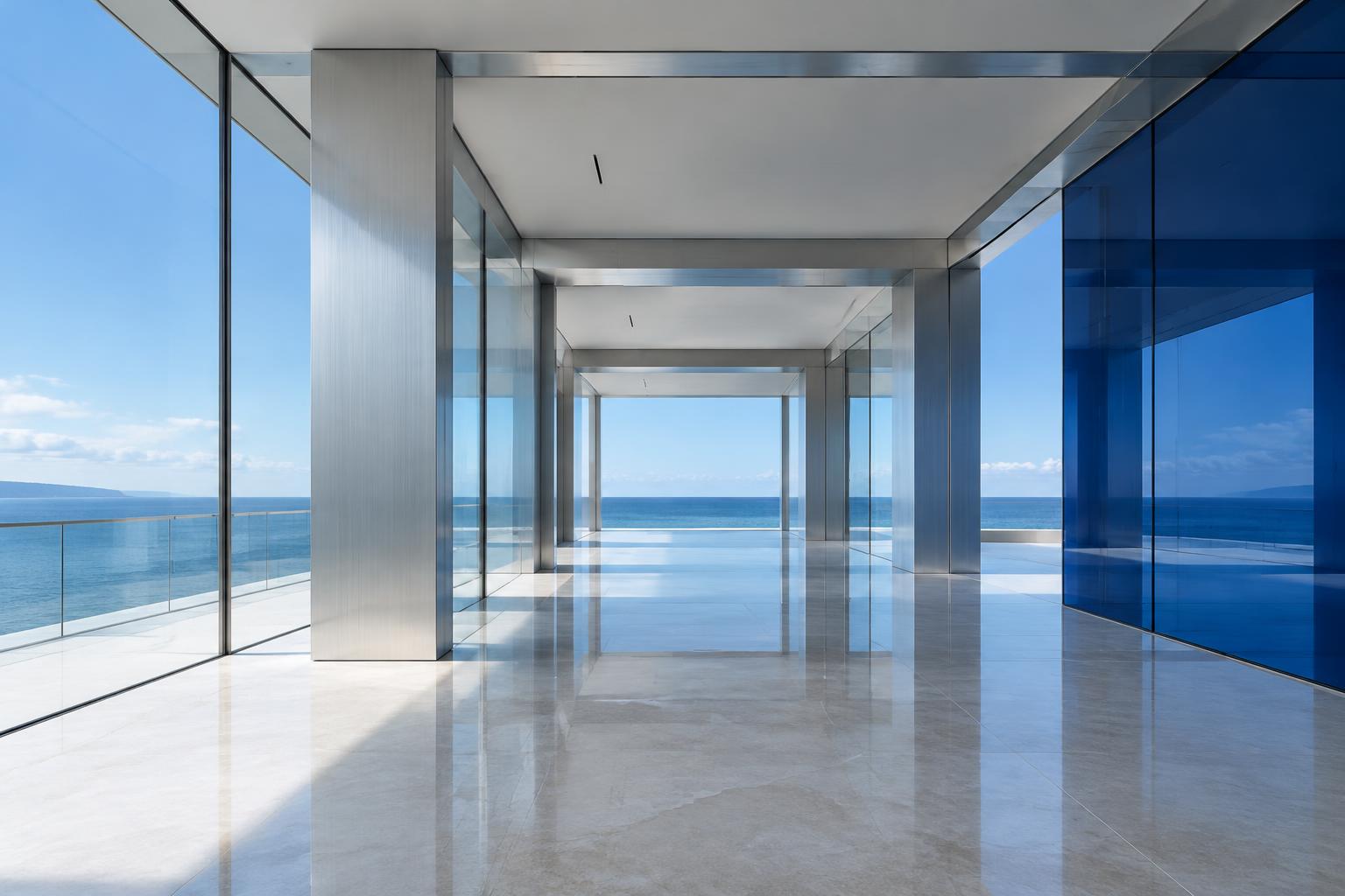 Espacio arquitectónico preciso y abierto hacia el horizonte